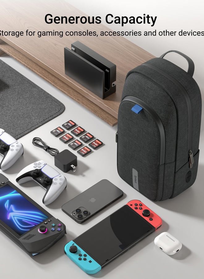 Syntech Carrying Case Compatible with Steam Deck OLED/ROG Ally X/PlayStation Portal, Shoulder Bag for Nintendo Switch/Legion Go Portable Travel Bag for Console and Accessories with, Black - Image 2