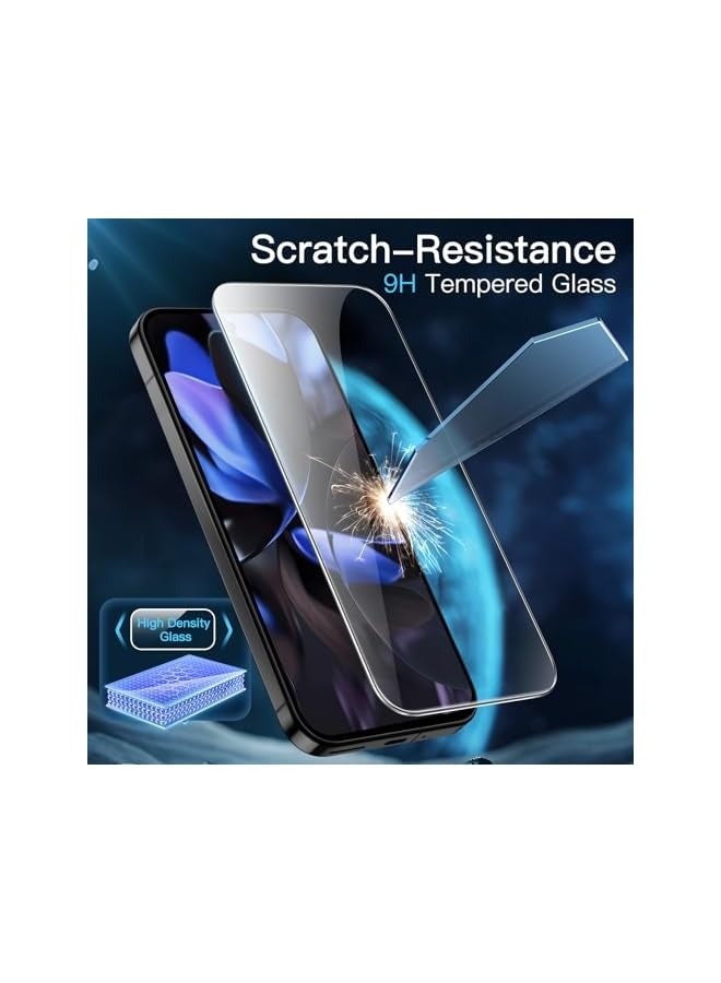 جي تيك واقي شاشة لهاتف Google Pixel 9 / Pixel 9 Pro، طبقة من الزجاج المقوى مع أداة تثبيت سهلة، متوافق مع بصمات الأصابع، شفاف عالي الدقة، 3 عبوات - Image 5