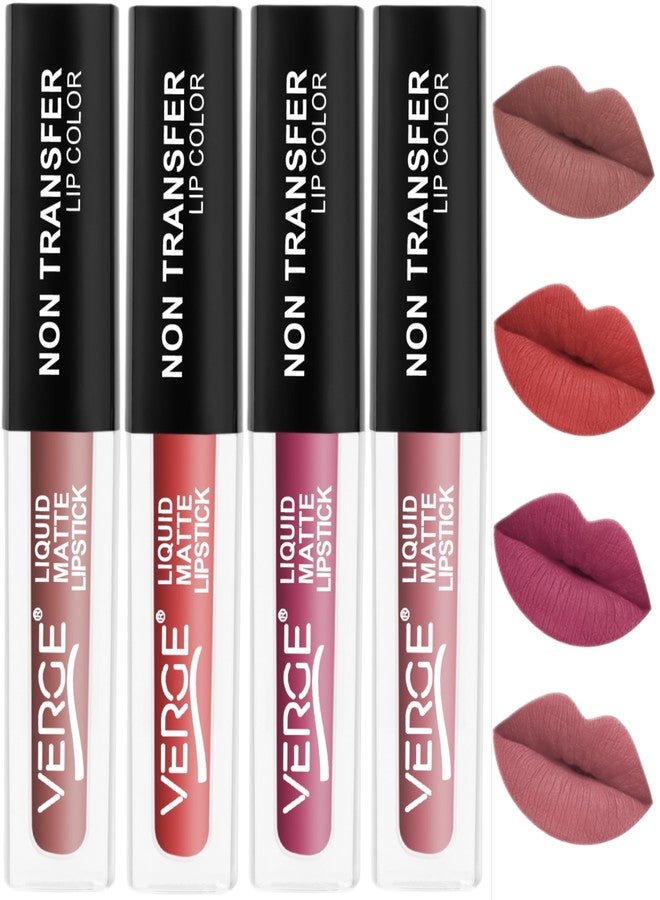 VERGE Lip Shots Non Transfer Waterproof Liquid Lip Color With Long Stay & Matte Finish (Pack Of 4) (Classy Always) - Image 2