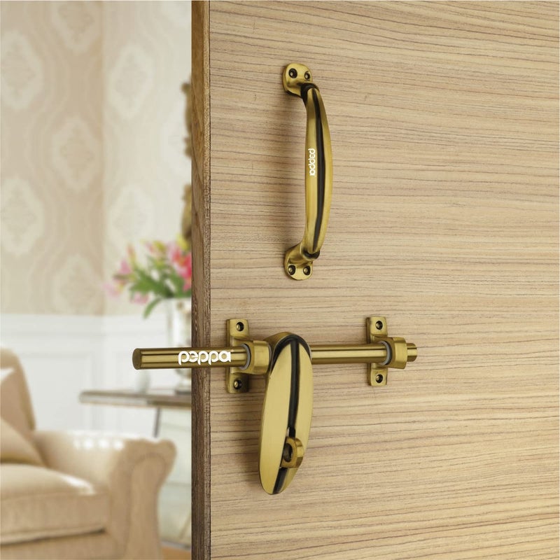 Peppa ™ Antique Brass Finish Door and Window/Cabinet Handle 6 Inches Orbit (Pack of 4) - Image 3