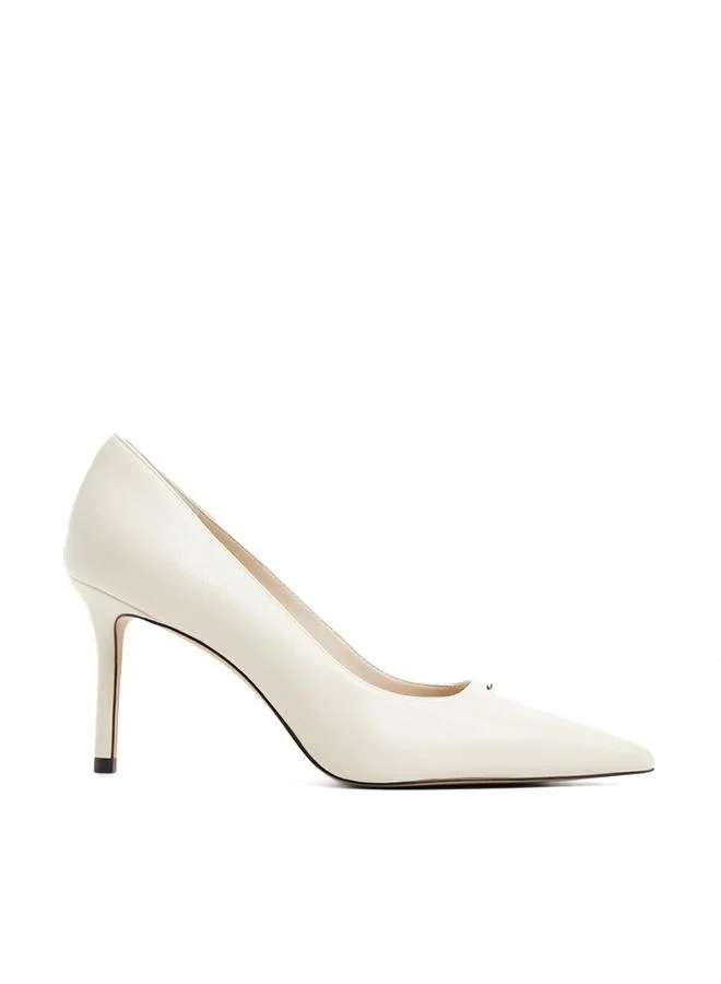 Somaya Ladies White Heeled Shoes