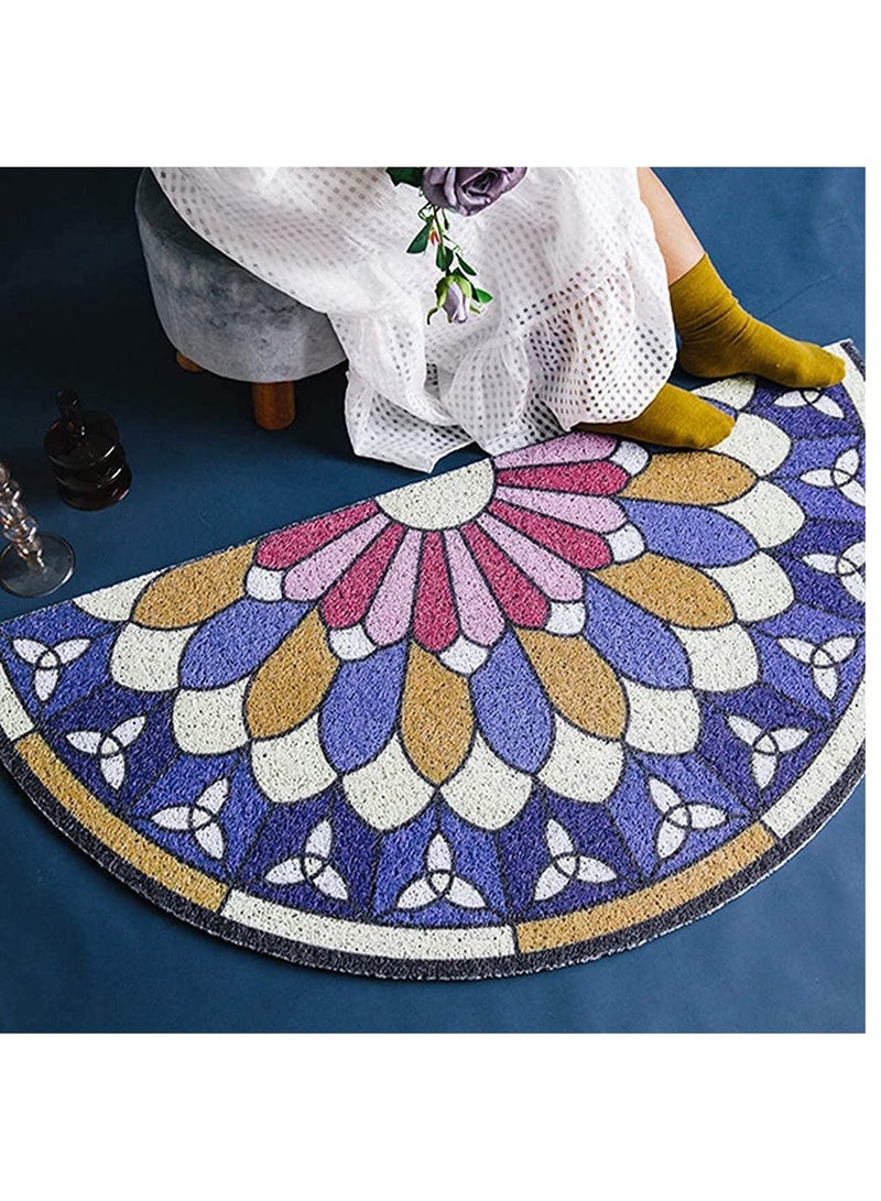 SYOSI Doormat Coil Semicircle Household Chic Creative Floor Mat Door Carpet Foot Pad for Bathroom Doorway Entrance for Sofa Living Room Bedroom Bathroom Home Decor 1Pc  - Image 1