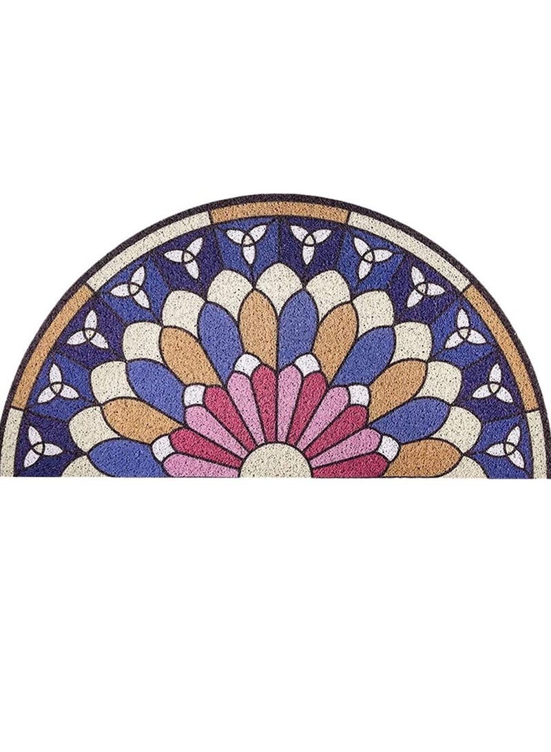 SYOSI Doormat Coil Semicircle Household Chic Creative Floor Mat Door Carpet Foot Pad for Bathroom Doorway Entrance for Sofa Living Room Bedroom Bathroom Home Decor 1Pc  - Image 3