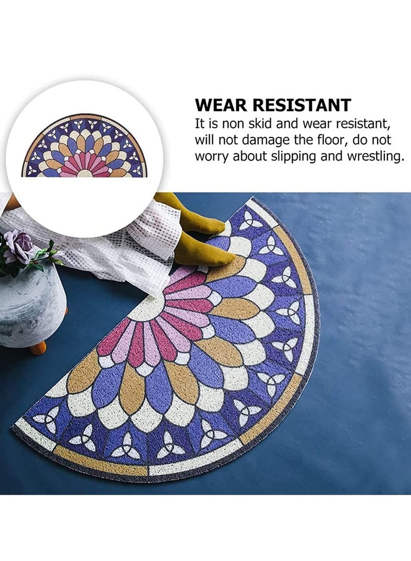 SYOSI Doormat Coil Semicircle Household Chic Creative Floor Mat Door Carpet Foot Pad for Bathroom Doorway Entrance for Sofa Living Room Bedroom Bathroom Home Decor 1Pc  - Image 5