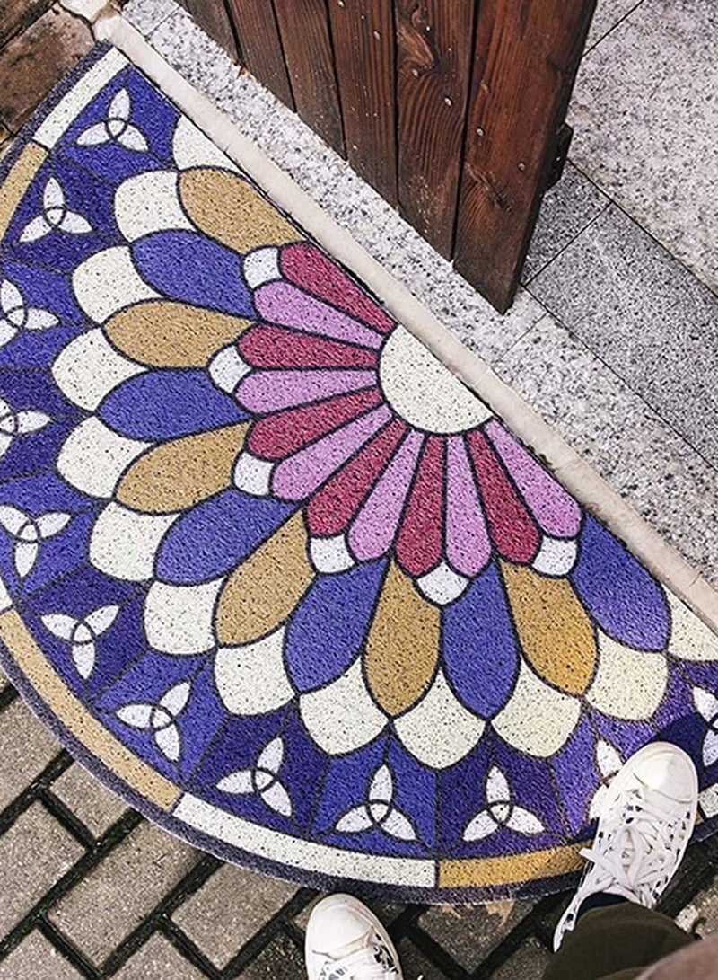 SYOSI Doormat Coil Semicircle Household Chic Creative Floor Mat Door Carpet Foot Pad for Bathroom Doorway Entrance for Sofa Living Room Bedroom Bathroom Home Decor 1Pc  - Image 2