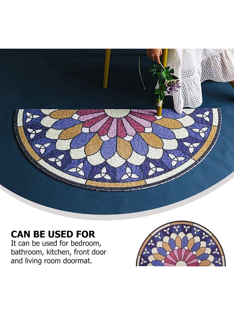 SYOSI Doormat Coil Semicircle Household Chic Creative Floor Mat Door Carpet Foot Pad for Bathroom Doorway Entrance for Sofa Living Room Bedroom Bathroom Home Decor 1Pc  - Image 4
