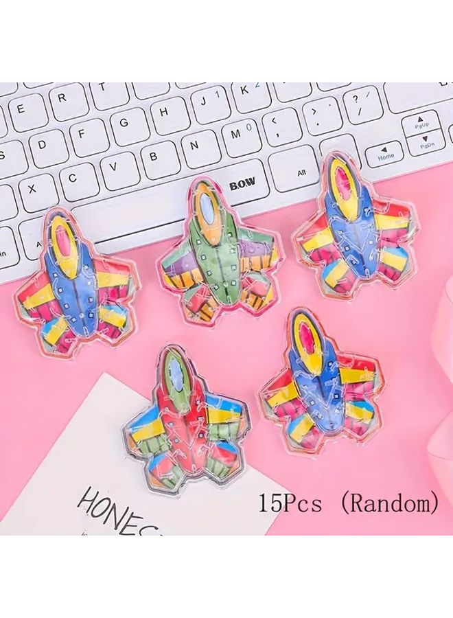 15 قطعة مصغرة مبدعة من ألواح لعبة المتاهة الدحرجة بالكرة للطائرات، ألعاب أطفال هدايا عيد ميلاد - Image 1