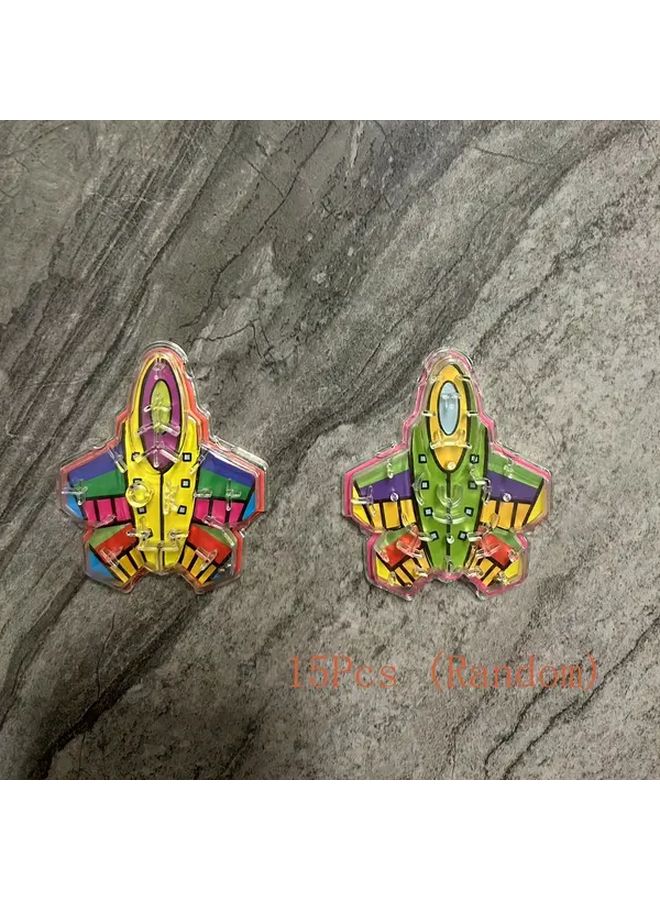 15 قطعة مصغرة مبدعة من ألواح لعبة المتاهة الدحرجة بالكرة للطائرات، ألعاب أطفال هدايا عيد ميلاد - Image 4