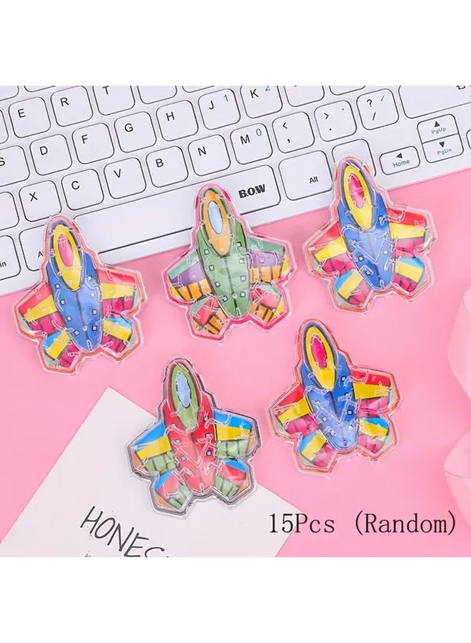 15 قطعة مصغرة مبدعة من ألواح لعبة المتاهة الدحرجة بالكرة للطائرات، ألعاب أطفال هدايا عيد ميلاد - Image 2