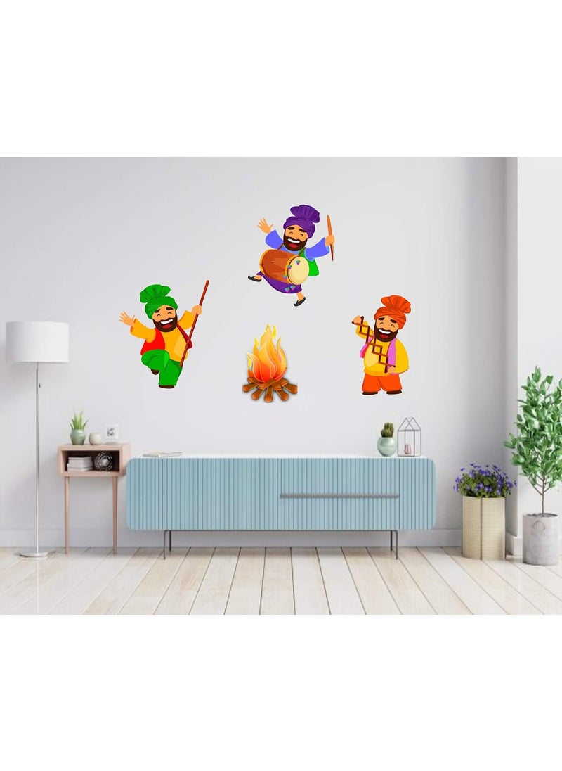 Sai Designs Sai Designs Lohri Dance Special Wall Sticker PVC Vinyl 77 X 114  - Image 2