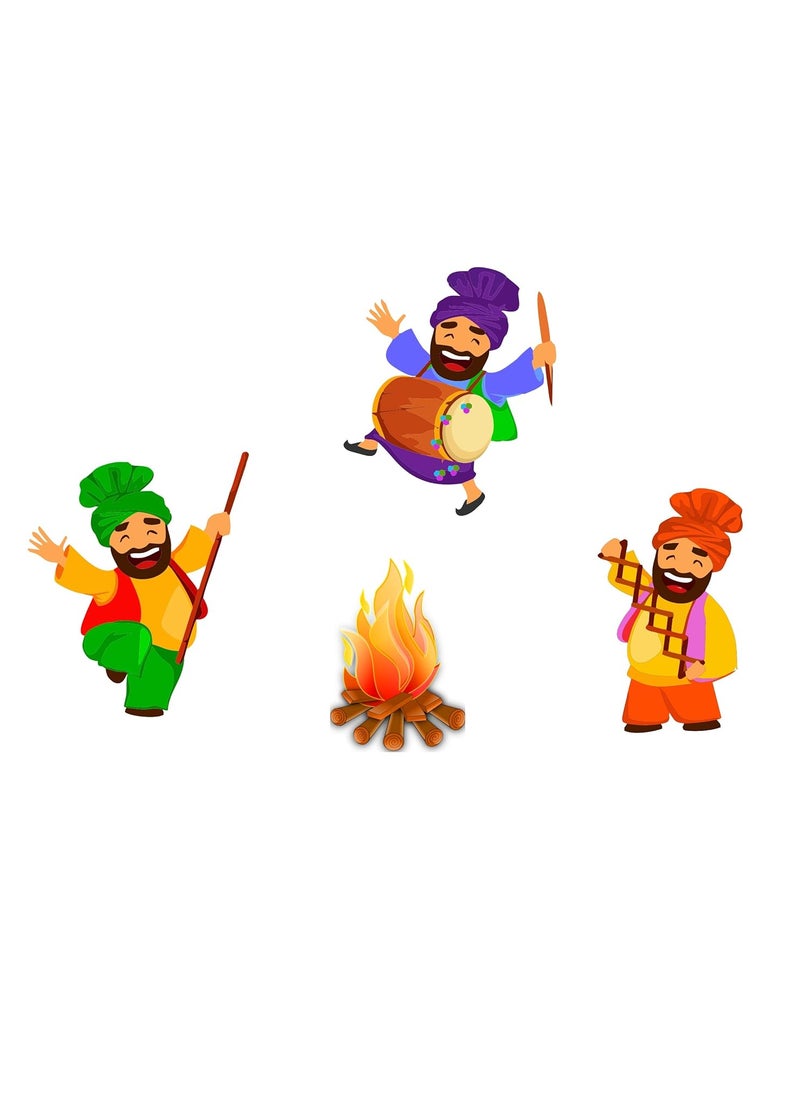 Sai Designs Sai Designs Lohri Dance Special Wall Sticker PVC Vinyl 77 X 114  - Image 3