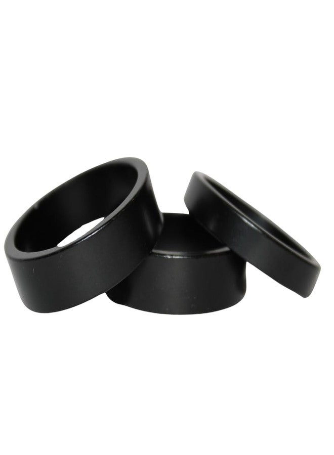 Vedroci Bicycle Headset Spacers Set, Black Aluminum, 28.6mm Diameter, 5mm and 10mm Thickness, 5 Pieces - Image 1