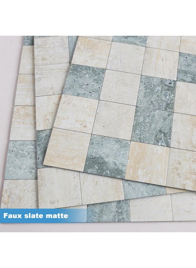 Benice BeNice Peel and Stick Backsplash Tiles for Kitchen,Adhesive Backsplash Shower Tile Peel and Stick Tiles for Bathroom Wall Stickers 12"x12" (Blue Rustic,10Sheets)  - Image 2
