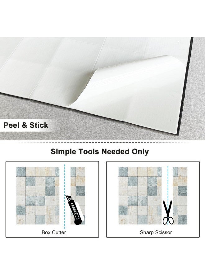 Benice BeNice Peel and Stick Backsplash Tiles for Kitchen,Adhesive Backsplash Shower Tile Peel and Stick Tiles for Bathroom Wall Stickers 12"x12" (Blue Rustic,10Sheets)  - Image 5