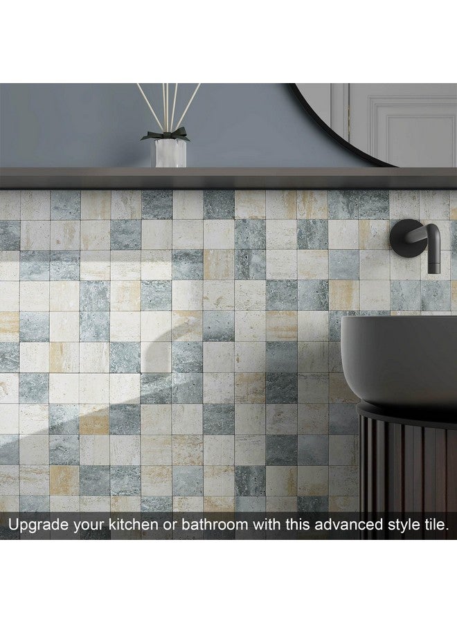 Benice BeNice Peel and Stick Backsplash Tiles for Kitchen,Adhesive Backsplash Shower Tile Peel and Stick Tiles for Bathroom Wall Stickers 12"x12" (Blue Rustic,10Sheets)  - Image 4