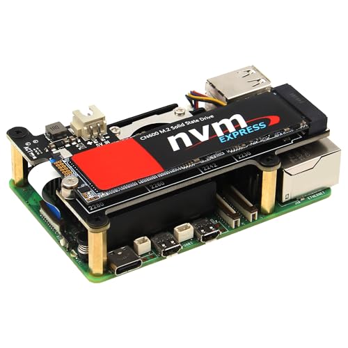 Geekworm X1001 PCIe to M.2 HAT Key-M NVMe SSD PIP PCIe Peripheral Board for Raspberry Pi 5 Support M.2 2230/2242/2260/2280 SSD - Image 1