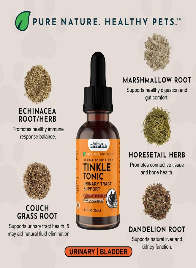 Animal Essentials Tinkle Tonic - Dog & Cat Urinary Tract Support, Kidney Supplement, Supports Urinary Tract, Bladder Health for Pets, with Marshmallow - 2 fl oz - Image 3