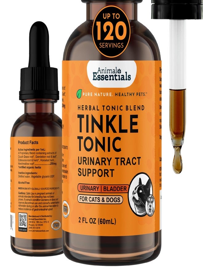 Animal Essentials Tinkle Tonic - Dog & Cat Urinary Tract Support, Kidney Supplement, Supports Urinary Tract, Bladder Health for Pets, with Marshmallow - 2 fl oz - Image 1