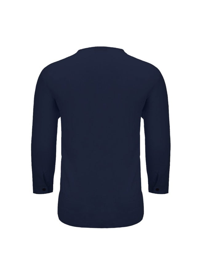 Men Solid Loose T-Shirt V Neck Shirt - Image 2
