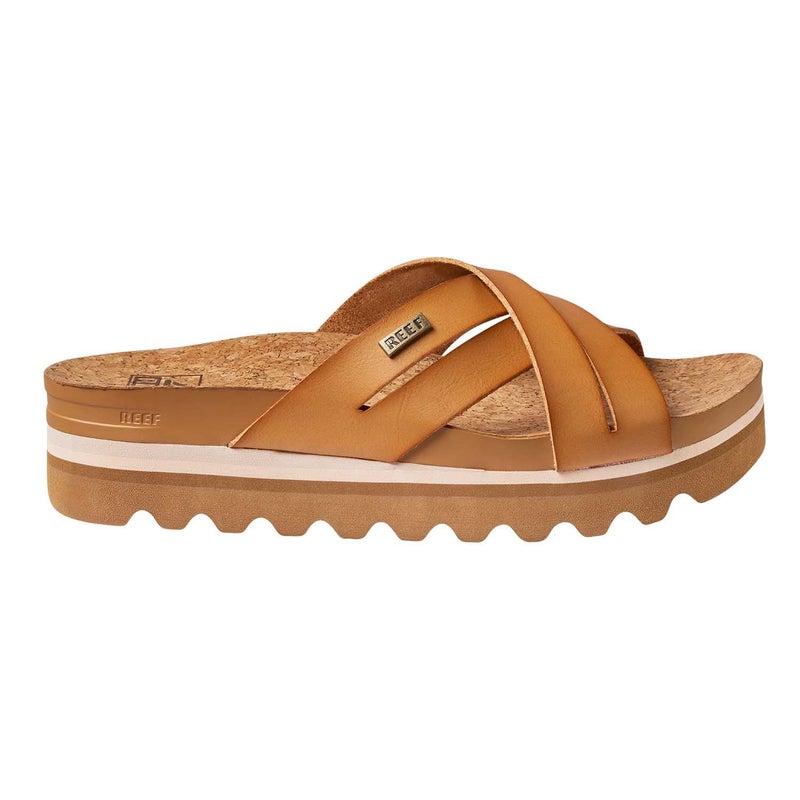 REEF Cushion Bloom Hi Womens Platform Fashion Sandal, Vegan Leather X Strap, Arch Support and Heel Cupping, Natural, 8.5 - Image 4
