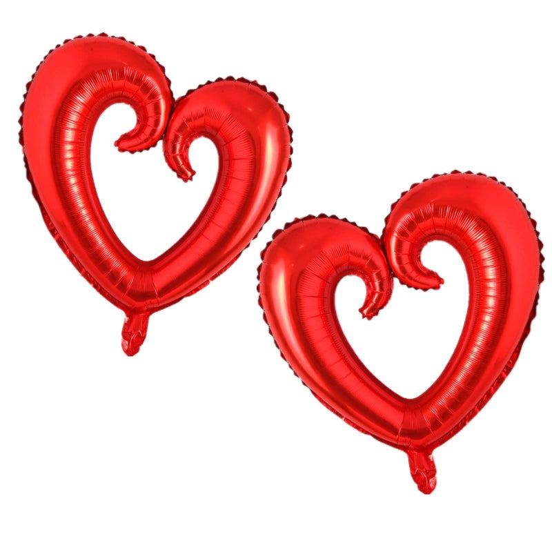 Soochat 43inch Heart Balloons, Romantic Large Red Heart foil Balloons for Valentine's Day Wedding Party Decorations 2Pcs - Image 1