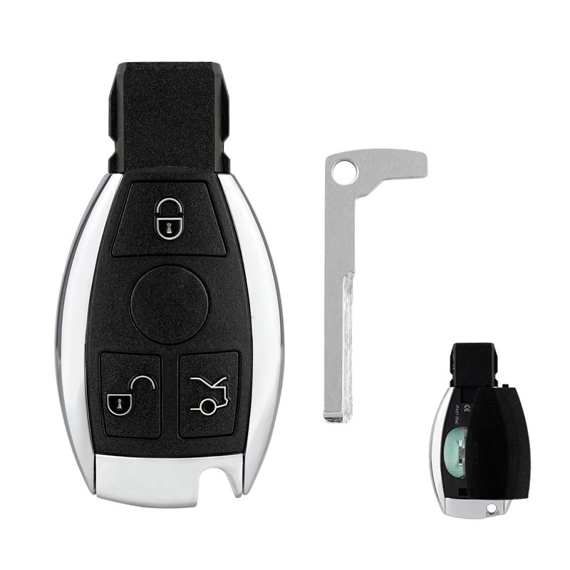 Vailikey حافظة مفتاح Vailikey 3 أزرار لمرسيدس بنز C E G R S SL SLK Class W203 W204 W205 W210 W211 مع شفرة غير مقطوعة - Image 1