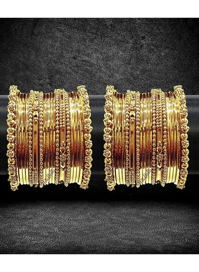 YouBella YouBella Jewellery Gold Plated Brass Bracelet Bangle Set for Women (2.4) (Set of 2)  - Image 5
