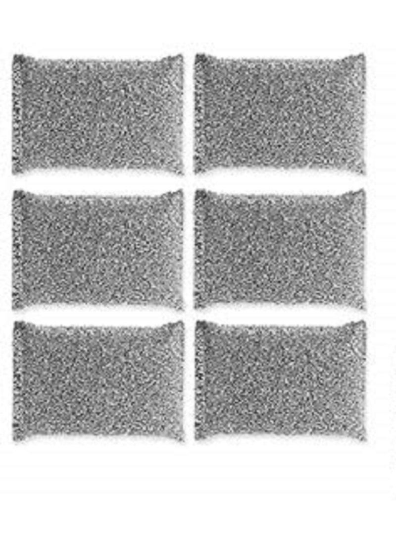 Shuiniba - Non-Scratch Scrub Sponges Pads, Cleaning Scrub Sponge, Dish Wash Sponge, Kitchen Sponge, Multi-Use Heavy Duty Scrub Sponge 6 Packs (Silver) - Image 1