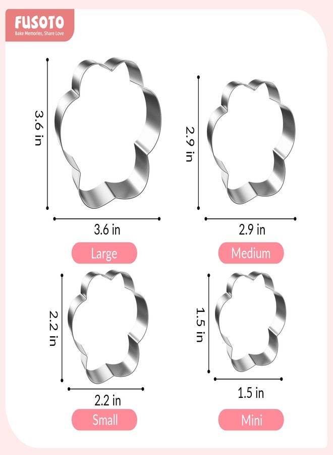 FUSOTO Dog Paw Cookie Cutters Set, Cookie Cutter for Homemade Dog Treat, 4Pcs Stainless Steel Cutters Dog Paw Shape for Cookie Baking, Sandwiches, Biscuits, Fruit, Vegetable - Image 4