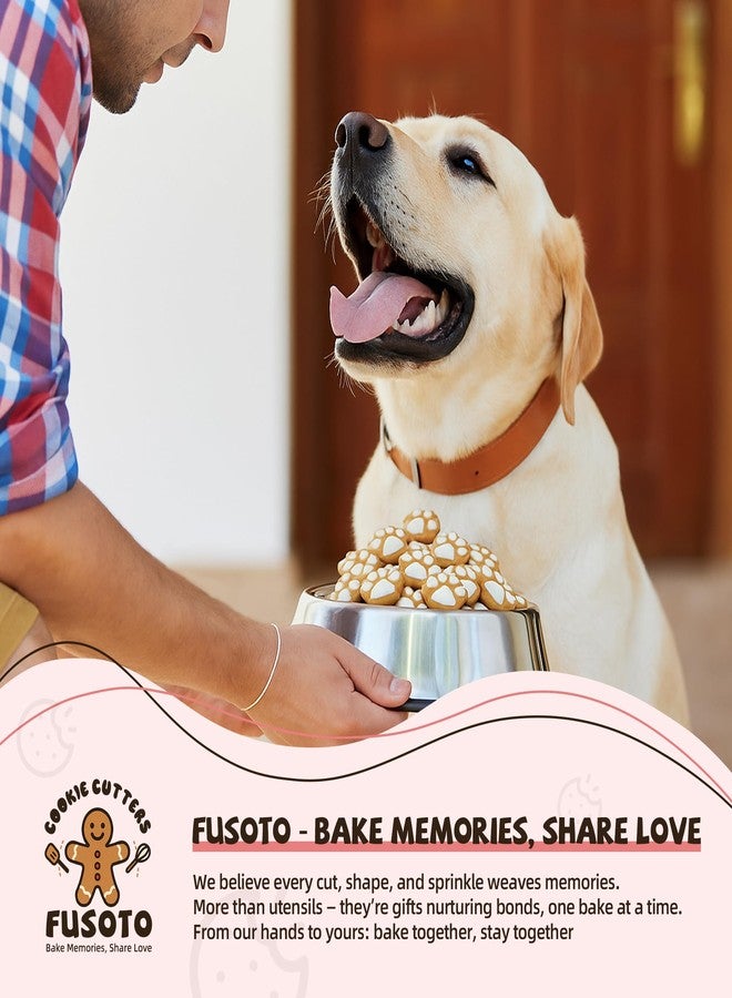 FUSOTO Dog Paw Cookie Cutters Set, Cookie Cutter for Homemade Dog Treat, 4Pcs Stainless Steel Cutters Dog Paw Shape for Cookie Baking, Sandwiches, Biscuits, Fruit, Vegetable - Image 5