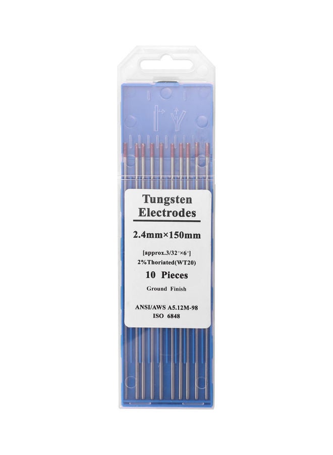 NIBEMINENT 10-Piece Tungsten Electrodes Red/Silver  - Image 1