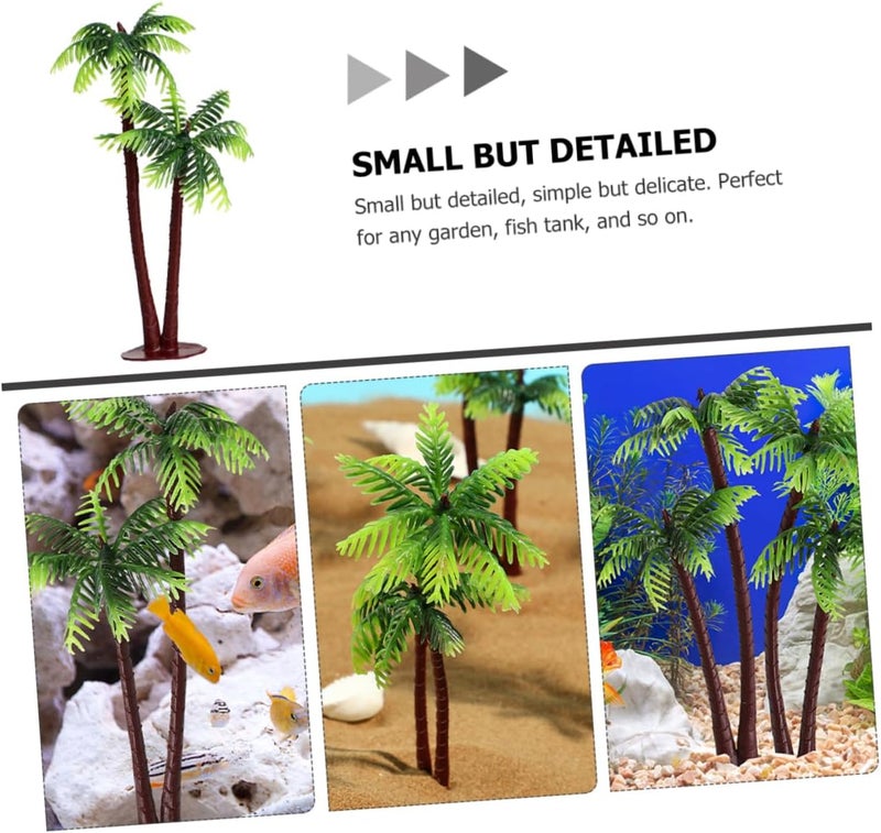 Sturdy Plastic Coconuts Trees for Fish Tank 40pcs Mini Artificial Coconut Tree Model Natural Look - Image 3
