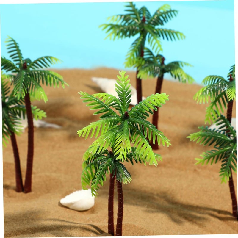 Sturdy Plastic Coconuts Trees for Fish Tank 40pcs Mini Artificial Coconut Tree Model Natural Look - Image 5