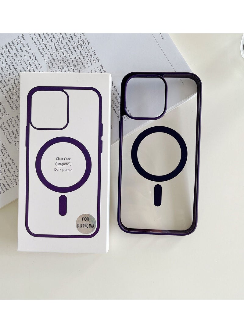 ATECH Protective Shockproof Ultra Slim Bumper Designed Magnetic MagSafe Case Cover For Apple iPhone 14 Pro Max Purple - Image 2