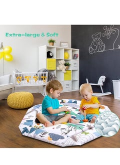 Hanayo 4-in-1 Baby Play Gym Mat, Tummy Time Mat Baby Activity Gym with 8 Detachable Toys for Newborn Stage-Based Sensory and Motor Skill Development, Baby Play Mats for Ball Pit, Pet Cushion  - Image 2
