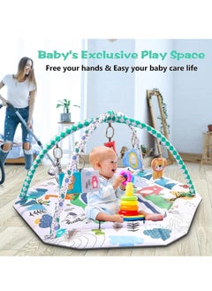 Hanayo 4-in-1 Baby Play Gym Mat, Tummy Time Mat Baby Activity Gym with 8 Detachable Toys for Newborn Stage-Based Sensory and Motor Skill Development, Baby Play Mats for Ball Pit, Pet Cushion  - Image 4