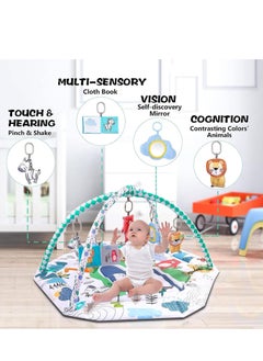 Hanayo 4-in-1 Baby Play Gym Mat, Tummy Time Mat Baby Activity Gym with 8 Detachable Toys for Newborn Stage-Based Sensory and Motor Skill Development, Baby Play Mats for Ball Pit, Pet Cushion  - Image 5