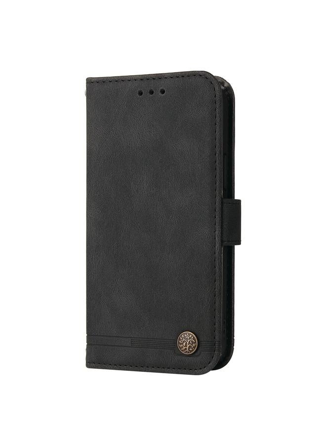 S-TOP Case For Realme GT Neo 5 5G / GT3 Skin Feel Life Tree Metal Button Leather Phone Case - Image 2