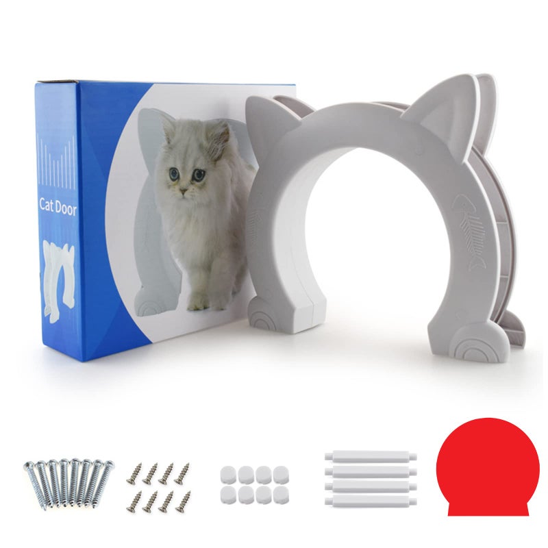 Wordcam Large Cat Door Interior Door, XL Indoor Cat Door, Pet Doors for Cats, Kitties and Small Dogs (White) - Image 2