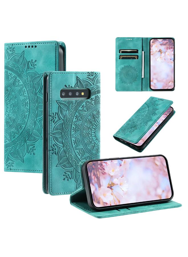 S-TOP Case For Samsung Galaxy S10 Totem Embossed Magnetic Leather Phone Case - Image 1
