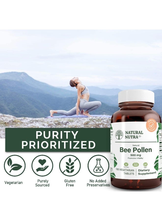 Natural Nutra 100% Pure And Raw Bee Pollen Pills For Energy, Healthy Skin, Allergy Relief, Antifungal, Immunity, Health And Vitality Supplement - Image 4