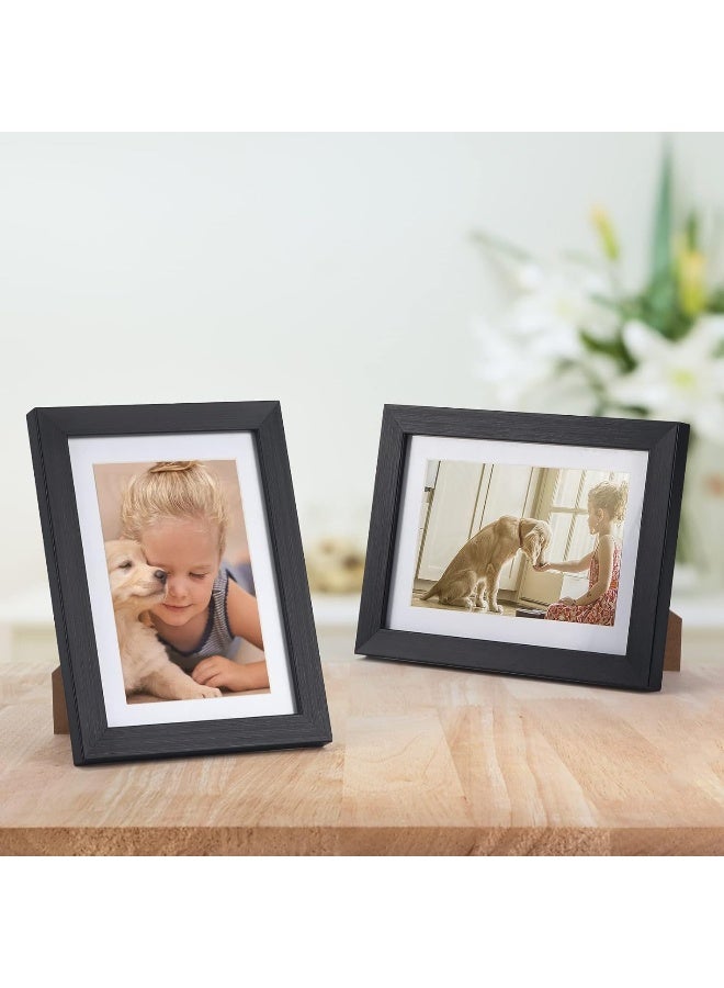 جيفت جاردن مجموعة إطار صورة GiftGarden 4x6 من 4 × 7 إطارات مُنحس إلى 4 × 6 صور مع حصيرة أو 5 في 7 صور بدون معلقة جدار حصيرة أو عرض طاولة سوداء - Image 2