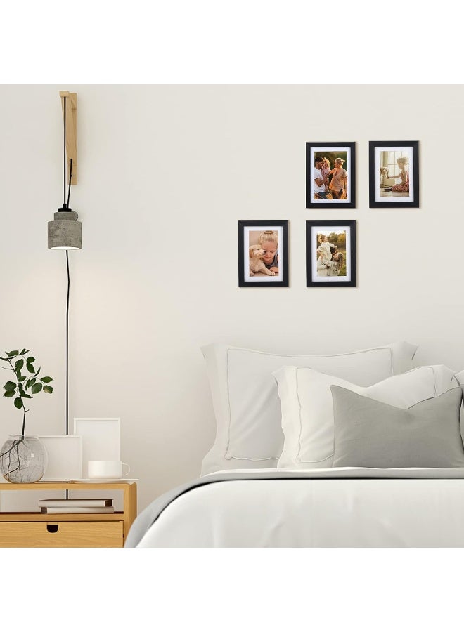 جيفت جاردن مجموعة إطار صورة GiftGarden 4x6 من 4 × 7 إطارات مُنحس إلى 4 × 6 صور مع حصيرة أو 5 في 7 صور بدون معلقة جدار حصيرة أو عرض طاولة سوداء - Image 3