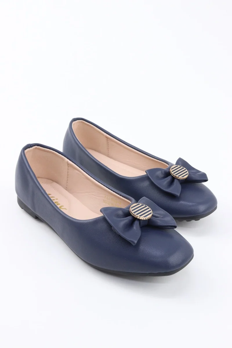 Viny VINY Women's Cushioned Ballet Flats – Comfortable Slip-On Ballerina Shoes with Bow Detail, Lightweight Flat Shoes for Office, Walking, Travel & Everyday Wear