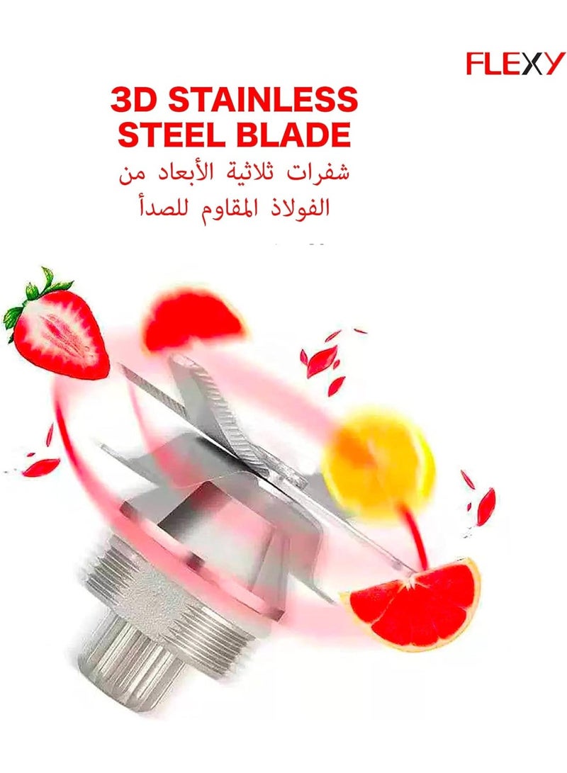 فليكسي جهاز FLEXY متعدد الوظائف بقوة 650 واط: خلاط، عصارة، مطحنة | جهاز مطبخ 3 في 1 مع وعاء سعة 1.6 لتر، قفل أمان وتصميم أبيض أنيق - Image 3