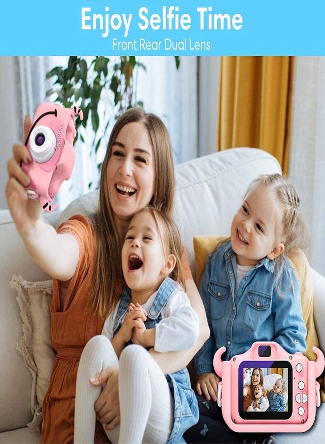 CADDLE & Toes Kids Camera for Boys Girls, 20MP 1080P Digital Video Camera for Kids, Christmas Birthday Gift for Boys Age 4+ to 12, Toy Camera for 4+ 5 6 7 8 9 10 Year Old (Baby Cow Pink) - Image 3