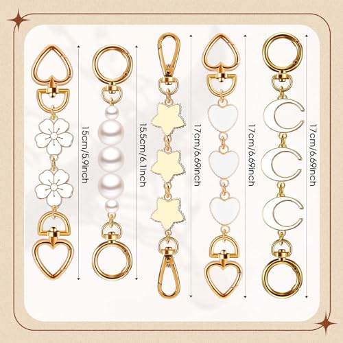 Remuuly 5 Pcs Bag Extender Chain Purse Strap Extender Gold Metal Bag Replacement Chain for Handbag Crossbag ShoulderBag Making Supplies Purse Chains Accessories(Elegant) - Image 2