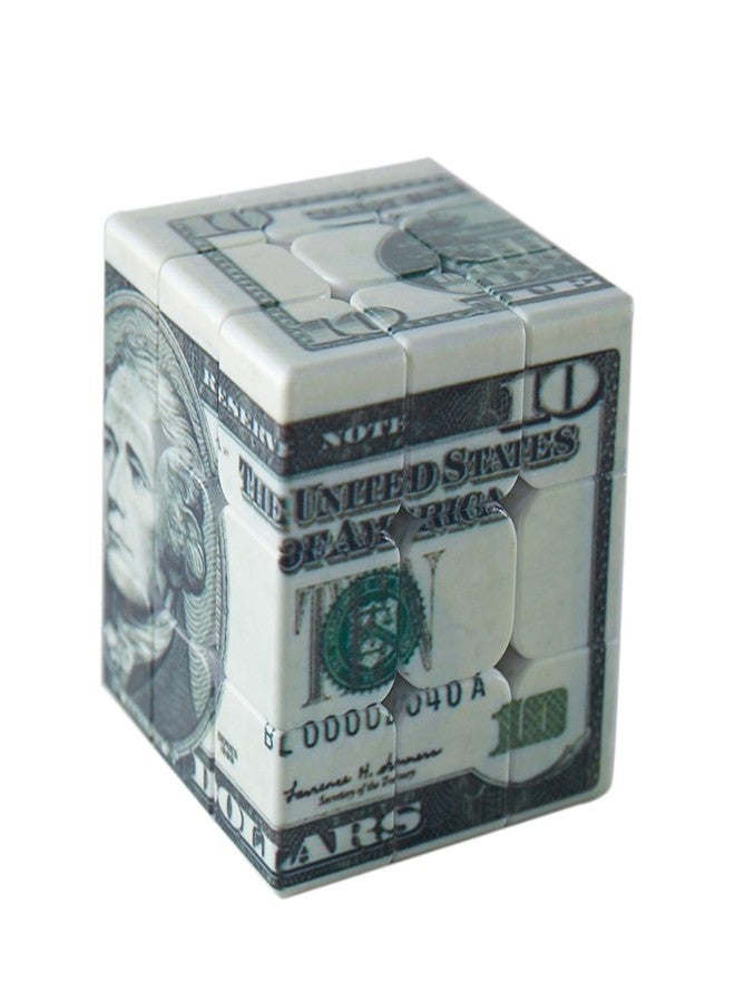 Kugoa Speed Cube 3x3 Ten-Dollar Notes/Bill Back Pattern Magic Cube Puzzle,IQ Games Puzzles Relief Effect Adult Toys,5.6cm/2.2" (10 Dollars) - Image 3