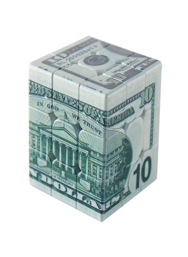 Kugoa Speed Cube 3x3 Ten-Dollar Notes/Bill Back Pattern Magic Cube Puzzle,IQ Games Puzzles Relief Effect Adult Toys,5.6cm/2.2" (10 Dollars) - Image 4