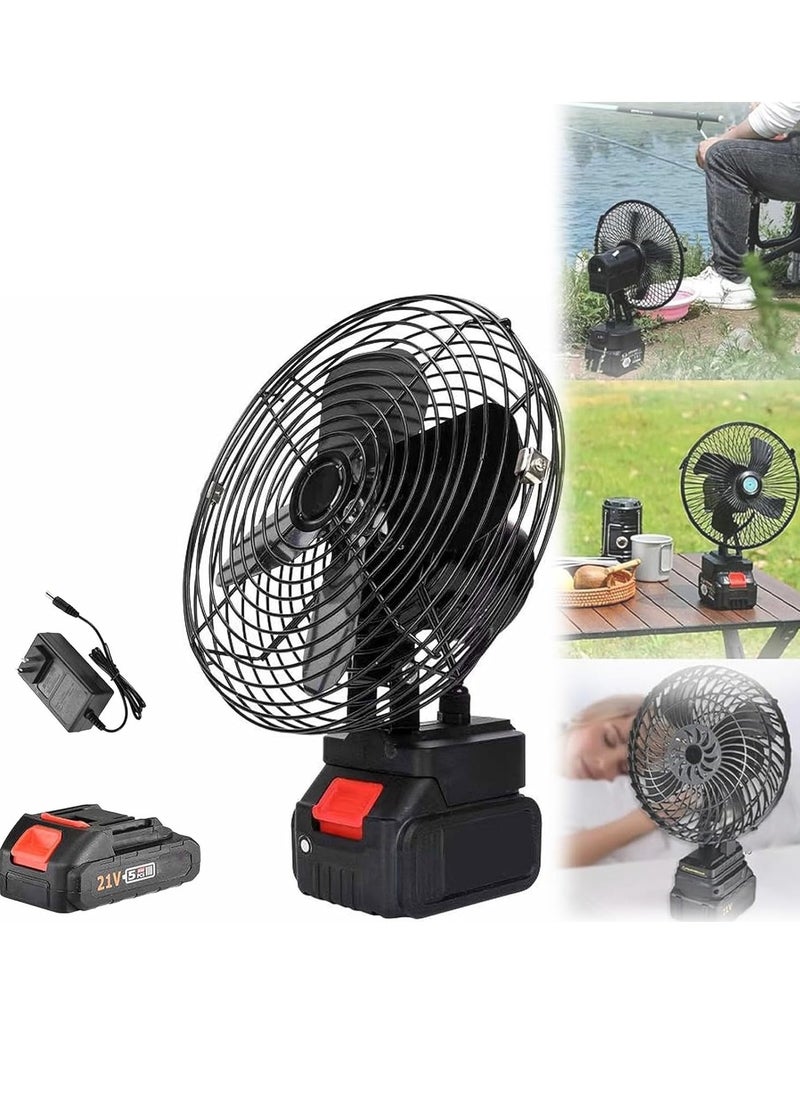 SUKILO - Rechargeable Portable Outdoor Wireless Camping Fan, 8-Inch Battery Operated Outdoor Camping Fan, 2 Speeds, Quiet, and Lightweight with Long Battery Life, Ideal for Camping - Image 1